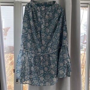Floral Blue Midi Skirt
